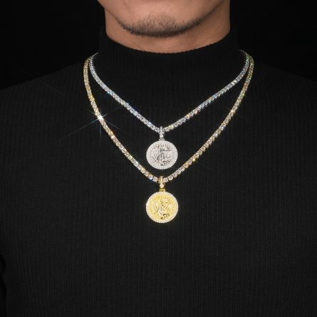 Hot-Selling Disc Pendant In Europe And America 925 Silver D Color Moissanite Single Pendant Hip-Hop Style Can Be Worn Through 4Mm Tennis Chain With Gra - Image 3