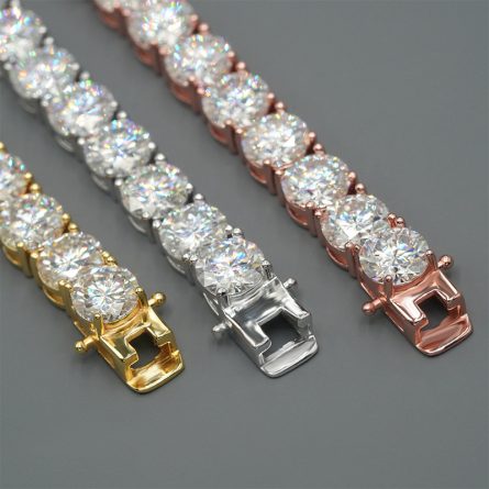 Manufacturer Spot European And American Hot-Selling 6.5Mm925 Silver Inlaid Mosan Hip-Hop Single Stone Men'S Tennis Chain Hiphop - Image 3