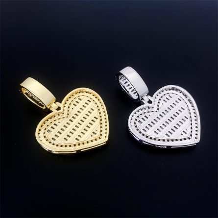Hot Selling Hip-Hop Real Gold Electroplated Heart-Shaped Pendant In Europe And The United States, Copper-Inlaid With Diamonds, Popular Accessories, Hiphop Pendant - Image 4