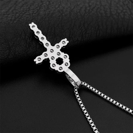 European And American S925 Sterling Silver 4Mm Mossanite Cross Pendant Hip-Hop Necklace Accessories One-Piece Shipping - Image 4
