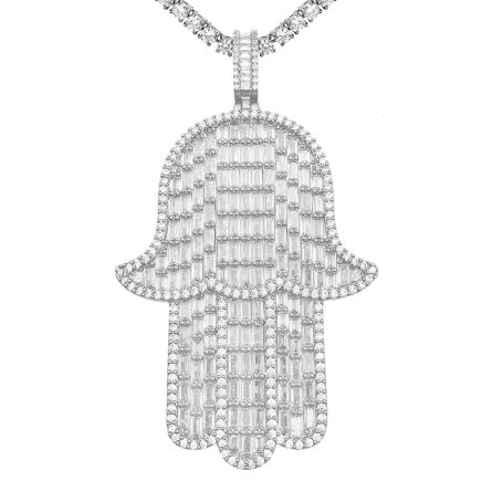 Hot New Copper Inlaid 5A Zircon Large-Sized Palm Full Diamond Pendant Ins Fashionable Personalized Hip-Hop Pendant - Image 5