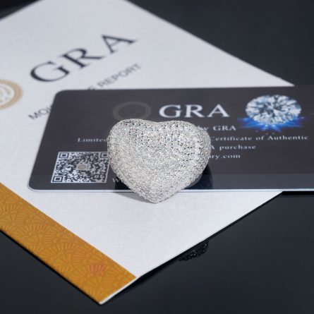 Diamond New Personalized Heart Ring Sterling Silver Moissanite D Color Gra Certificate European And American Trade Men'S Hip-Hop Ring - Image 4