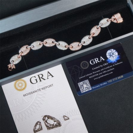 European And American Cross-Border 13Mm Hip-Hop Bracelet 925 Silver Necklace Trendy Brand Personality Mossanite Pig Nose Cuban Chain Bracelet - Image 3
