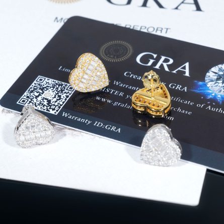 Diamond Hair, Fashionable And High-End 925 Silver-Inlaid Mossanite Stone Couple Earrings, Earrings, Studs, Can Be Passed Diamond Test Pen - Image 4