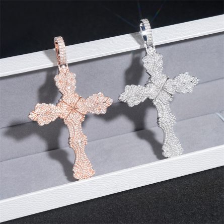 Diamond New Hip-Hop Pendant 925 Silver Mossanite Stone Cross Pendant Can Be Worn 8Mm Necklace Hot Sale - Image 4