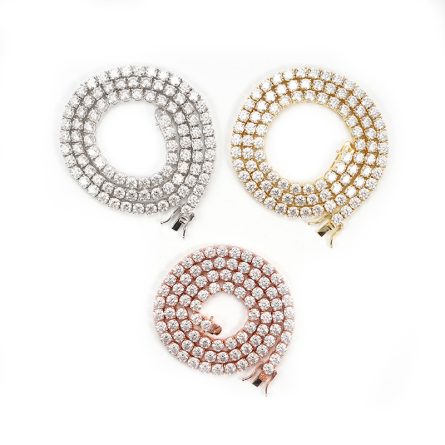 New European And American 5Mm Single Stone Mosan Hip-Hop Tennis Chain 925 Silver Inlaid Mosan Necklace Tennis Chain - Image 5