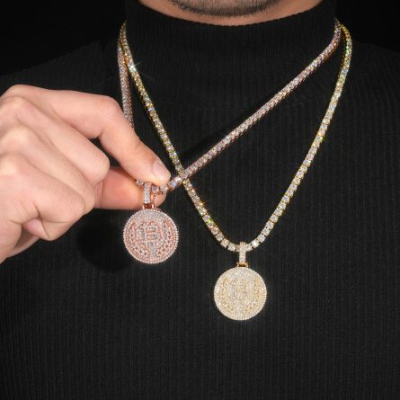 Manufacturer'S New Bitcoin Hip-Hop Mossan Diamond Pendant 925 Silver Mossan Pendant Can Be Worn Through A Single Stone Tennis Ball - Image 3