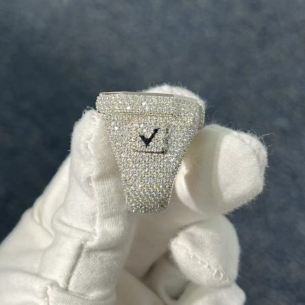 European And American Hip-Hop S925 Sterling Silver Mossanite Custom Men'S Ring Punk Fashion Alphanumeric Personality Ring - Image 3