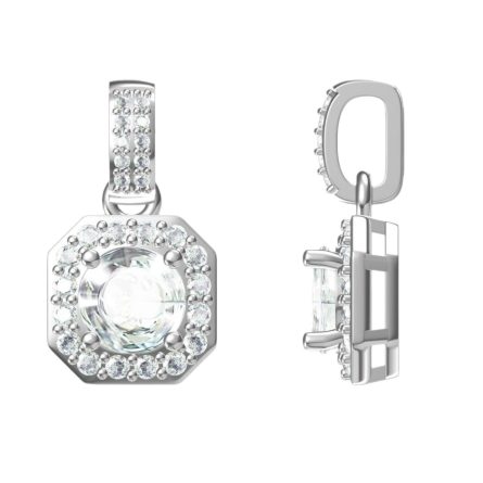 European And American Square Bag 1 Carat Mosan Necklace 925 Silver Gold Plated 1 Carat Women'S Niche Fashion Ins Trendy Jewelry - Image 5