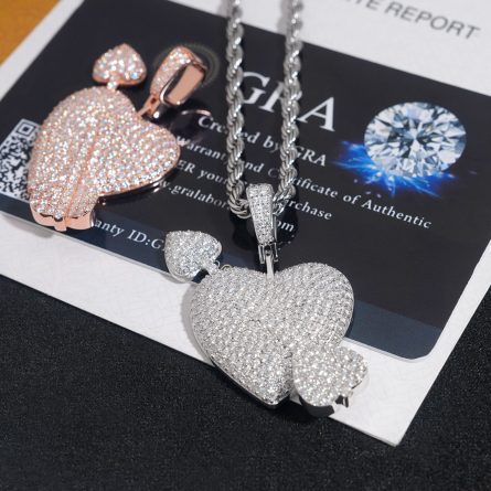 Manufacturer Wholesale New Style Of Men And Women Heart-Shaped Hip-Hop Pendant 925 Silver D Color Moissan Pendant Can Wear 3Mm Tennis Chain - Image 4