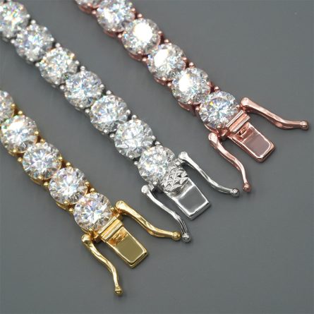 Manufacturer Spot European And American Hot-Selling 6.5Mm925 Silver Inlaid Mosan Hip-Hop Single Stone Men'S Tennis Chain Hiphop - Image 4