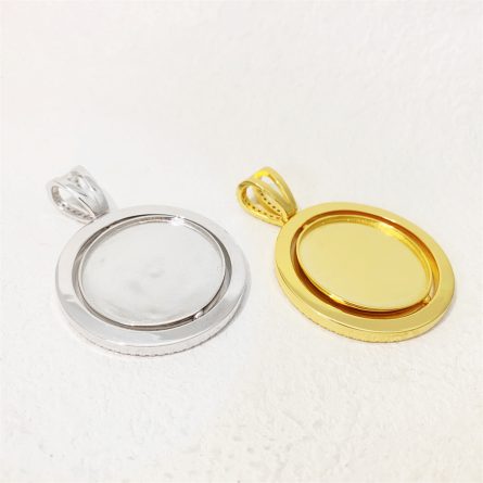 New European And American S925 Silver-Set Mossanite Private Photo Pendant Double-Sided Rotatable Hip-Hop Photo Frame Jewelry - Image 3