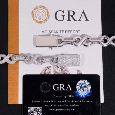 Diamond Hair New European And American 13Mm Hip-Hop Bracelet S925 Silver-Full Mossanite 8-Character Chain Personality European And American Hiphop - Image 3