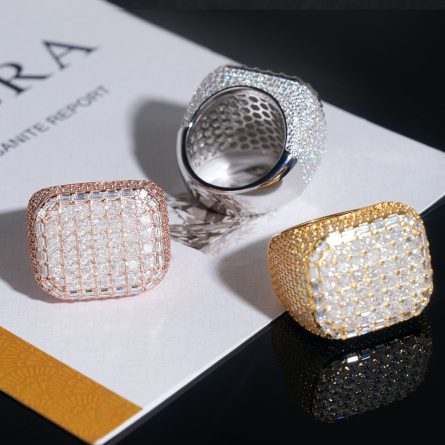 Aliexpress Hot Sale European And American Men'S Hip Hop Princess Fang Mosanite Stone Ring Hip Hop Rap S925 Silver Inlaid Diamond - Image 4