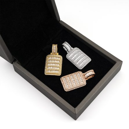 Hot S925 Silver Inlaid Pendant Hip Hop Jewelry Pendant Necklace Can Be Through Single Stone Tennis Chain - Image 3