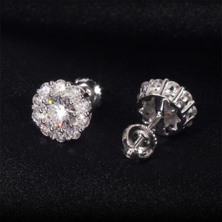 4Mm Manufacturer Wholesale Amazon New Model Men'S And Women'S Hip-Hop S925 Silver Inlaid Mosan Vvs Stud Earrings In Europe And America - Image 4