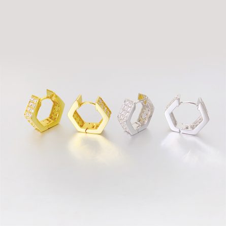 Hot New S925 Silver Moissanite Earrings Round Simple Earrings European And American Hip Hop Personalized Earrings - Image 2