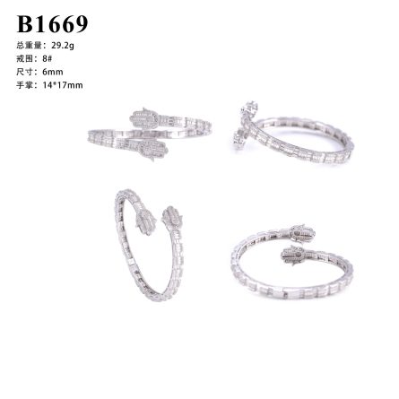New European And American S925 Silver-Inlaid D-Color Mossanite T-Square Palm Bracelet Hip-Hop Fashion High-End Bracelet - Image 5