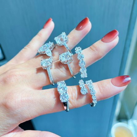 European And American S925 Sterling Silver Diamond Ring Female Design Niche Fashion Light Luxury Diamond Silver Ring Wholesale Female - Image 3