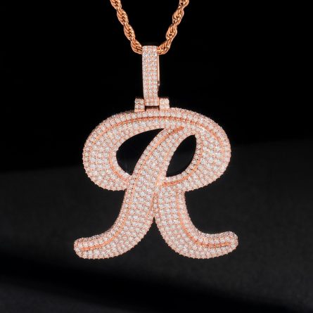 Diamond Hair Cross-Border Trade New Letter Pendant D Color Vvs Mossanite Stone Inlaid With Sterling Silver Hip-Hop Trendy Brand Necklace Accessories - Image 3