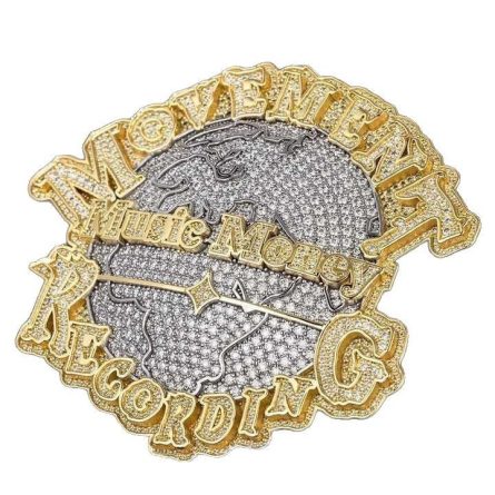 Earth Letter Pendant European And American Hip-Hop Style S925 Silver Diamond Mossanzircon Hiphop Pendant Necklace Trend - Image 2