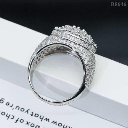 Hot-Selling European And American Men'S Hip-Hop Mossan Rings, Hip-Hop Rap S925 Silver Diamond-Covered Ring Accessories - Image 4