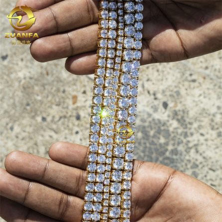 Manufacturer Spot 5Mm Stainless Steel Hip-Hop Tennis Chain Single Stone Necklace Tennis Chain Hot Sale In Europe And America - Image 4