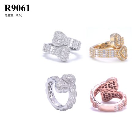 Diamond Jewelry New Heart Shaped Moissanite Ring 925 Silver European And American Hip Hop Fully Inlaid Men'S And Women'S Circle Ring Ring - Image 5