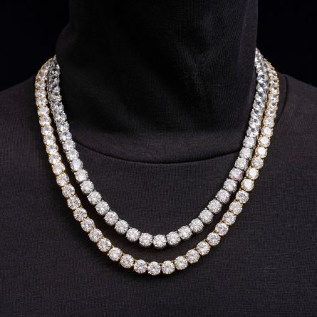 Hot Selling 8.0Mm Stainless Steel Tennis Chain Jewelry Micro-Set Single Stone Zircon Electroplated Men'S Hip-Hop Necklace - Image 3