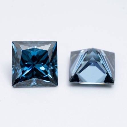 Colorful Original Color Royal Blue Mossanite Naked Stone Princess Square Shape Naked Diamond Matching Certificate  Manufacturer Wholesale - Image 4