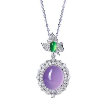 Haoying Egg-Shaped Natural Purple Chalcedony Pendant Necklace For Women'S Sterling Silver Light Luxury High Ice Violet Egg Noodles New Chinese Accessories - Image 5