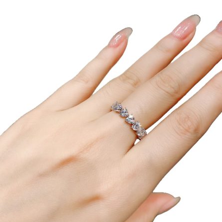 Hot-Selling Love Heart-Shaped Diamond Ring Women'S S925 Silver D Color Mossan Diamond Ring Jewelry Wholesale - Image 5