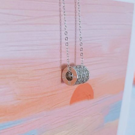 Slim Waist S925 Silver-Plated Platinum Mossum Stone Versatile High-End D-Grade Seductive Diamond-Set Pendant Necklace Spot - Image 4