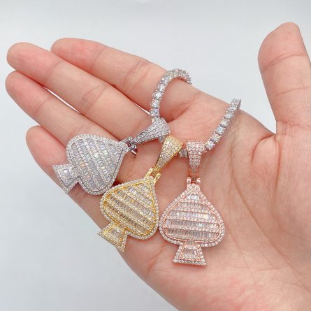 Wholesale New 925 Silver Mossanite Diamond Heart-Shaped Pendant Hip Hop Jewelry Through Single Stone Necklace - Image 3