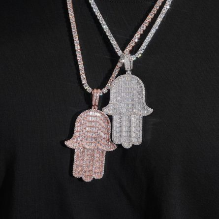 Manufacturer'S New Style Of Men And Women'S Large Palm Hip-Hop Pendant 925 Silver Mossan Pendant Can Be Worn Through A Single Stone Tennis Chain - Image 3