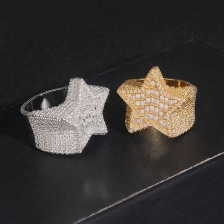 Diamond Hair, European And American Hot-Selling Hip-Hop Star Boy Ring S925 Silver Mossanite Stone Full Of Personality Trendy Rings - Image 3
