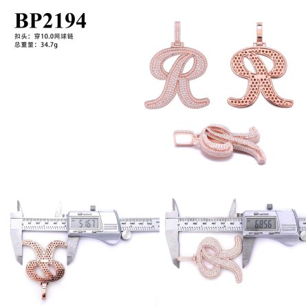 Diamond Hair Cross-Border Trade New Letter Pendant D Color Vvs Mossanite Stone Inlaid With Sterling Silver Hip-Hop Trendy Brand Necklace Accessories - Image 5
