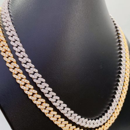 European And American Necklaces 8Mm Full-Inlaid Mosanite S925 Silver Single Row Cuban Chain Trendy Brand Necklace Accessories Hot Sale - Image 3