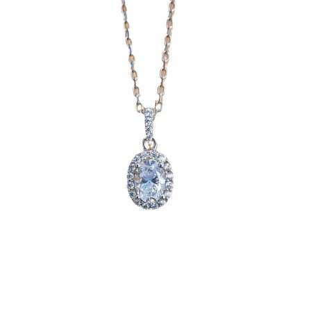 Light Luxury S925 Silver Plated 18K Gold Mossanite Strength Factory 5*7 Egg-Shaped Pendant Necklace D-Grade Vvs Seiko Fashion - Image 5