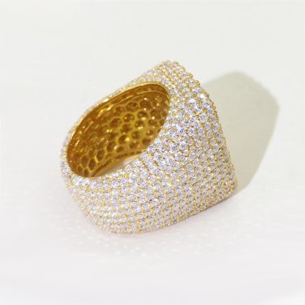 European And American Hip-Hop Full Diamond 925 Silver Inlaid D Color Vvs Moissan Ring Men And Women Rings Ins Fashion Full Diamond - Image 4