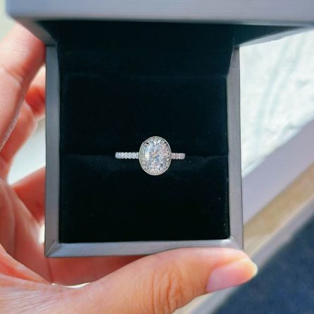 Luxurious Full Diamond Fashion Round Diamond Ring S925 Sterling Silver Moissan Diamond Ring 1 Carat Women'S Gift Engagement Ring Wedding Ring - Image 2