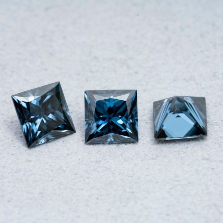 Colorful Original Color Royal Blue Mossanite Naked Stone Princess Square Shape Naked Diamond Matching Certificate  Manufacturer Wholesale - Image 3