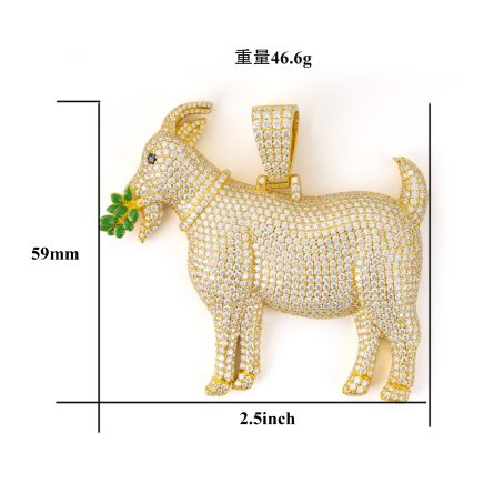 European And American Ins Hot Selling Personalized Hip Hop Lamb Pendant 925 Silver Inlaid D Color Moissan Can Be Worn Through 4Mm Wide Tennis Chain - Image 5