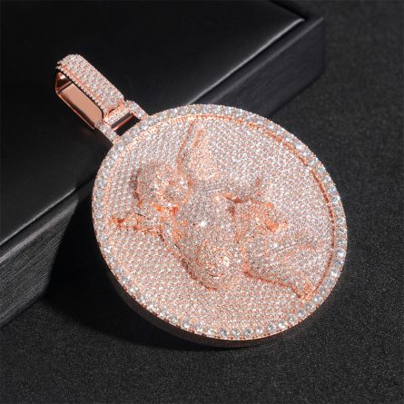 Diamond New 2.5-Inch Round Angel Hip-Hop Pendant 925 Silver Mossanite Pendant Can Wear 10Mm Chain - Image 3