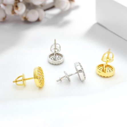 European And American Ins2022 New Men'S And Women'S Hip-Hop Jewelry Vvss925 Sterling Silver Earrings Inlaid With Moissan Earrings - Image 3