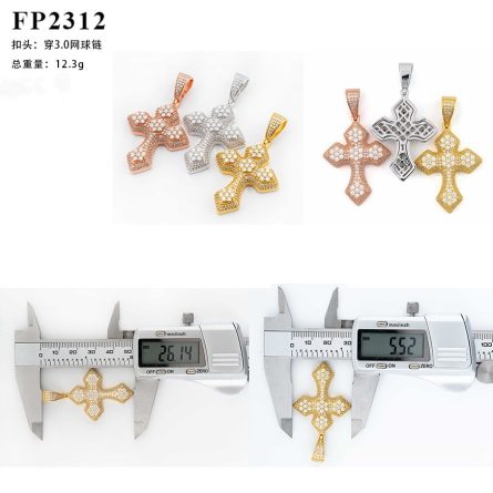 New S925 Silver Cross Hip-Hop Pendant, Men And Women Same Style European And American Hip-Hop Mossan Diamond Pendant Necklace - Image 5