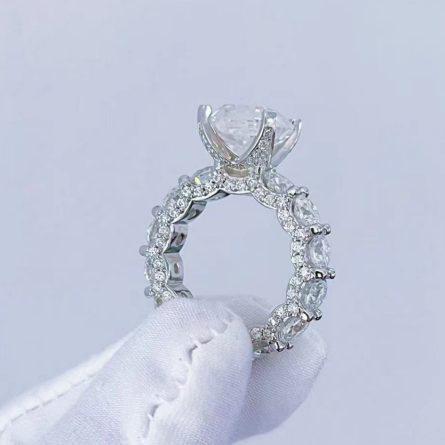 Amazon'S Best Selling Diamond Ring Engagement Ring Novel Redian Fashion Mossan Diamond Female Ring Trendy Manufacturer Custom - Image 4