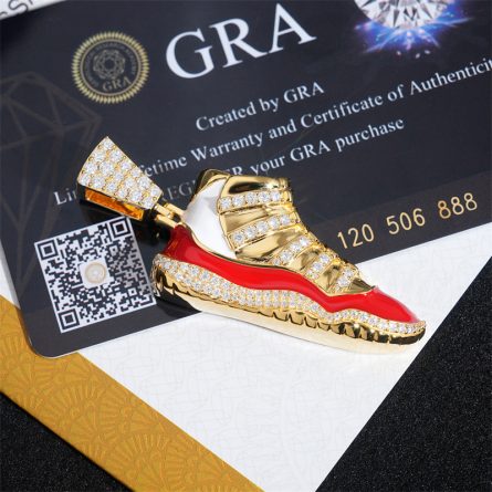 Diamond Hair Jewelry Personalized Shoes And Pendants Are Inlaid With Mossanite 925 Silver Gold-Plated European And American Hip-Hop Trendy Necklace Accessories - Image 4