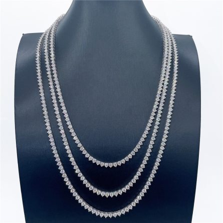 Hot-Selling Three-Claw Tennis Chain 3Mm925 Silver Inlaid Mosan Hip-Hop Single Stone Chain Men'S Hiphop Jewelry - Image 2