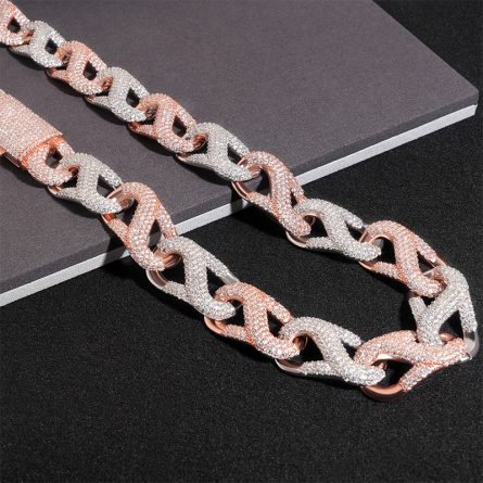Diamond Jewelry New Hip-Hop Cuban Chain Mossanite Stone Inlaid 18Mm Sterling Silver European And American Trendy Bracelet Necklace - Image 3
